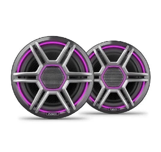 Fusion Apollo 7.7” LED Marine Speakers with Sports Gray Grilles