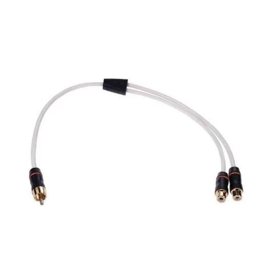 Fusion MS-RCAYF, Male to Dual Female Twisted Shielded RCA Splitter Cable, 0.9 ft