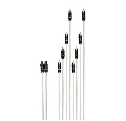 Fusion Performance RCA Cable Dual Female to 8-way Male Splitter, 2.1 ft