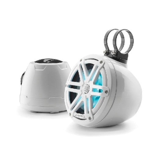 JL Audio M3-650VEX-GW-S-GW-I - 6.5" VEX Tower Speakers, Gloss White Enclosure & Sport Grille, RGB LED