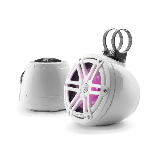 JL Audio M3-650VEX-GW-S-GW-I - 6.5" VEX Tower Speakers, Gloss White Enclosure & Sport Grille, RGB LED
