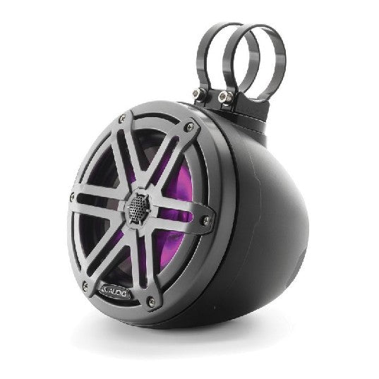JL Audio M3-650VEX-MB-S-GM-I - 6.5" VEX Tower Speakers, Matte Black Encl., Gunmetal Sport Grille, RGB LED