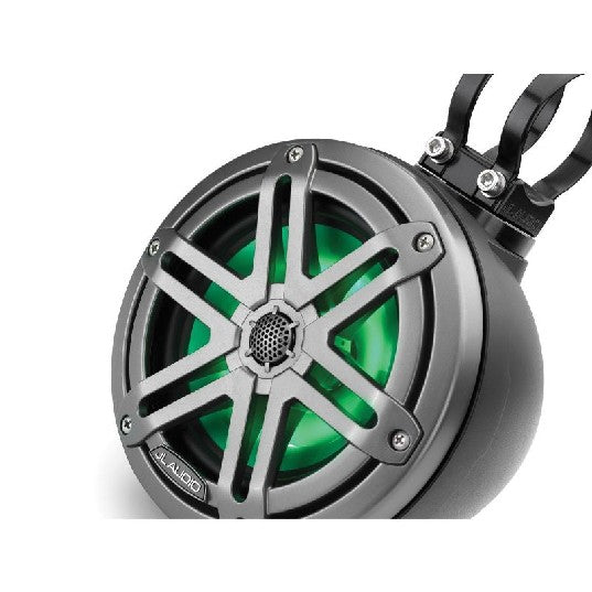 JL Audio M3-650VEX-MB-S-GM-I - 6.5" VEX Tower Speakers, Matte Black Encl., Gunmetal Sport Grille, RGB LED