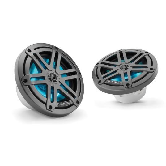 JL Audio M3-650X-S-GM-I - 6.5" Marine Speakers, Sport Grille, Gunmetal, RGB LED Lights, PAIR