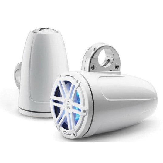 JL Audio M3-770ETXV3-GW-S-GW-I - 7.7" Tower Speakers, Gloss Wht Encl., Gls Wht Sport Grille, RGB LED, PAIR