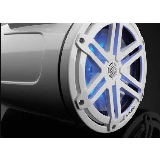 JL Audio M3-770ETXV3-GW-S-GW-I - 7.7" Tower Speakers, Gloss Wht Encl., Gls Wht Sport Grille, RGB LED, PAIR