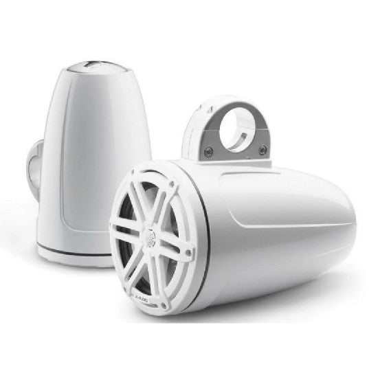 JL Audio M3-770ETXV3-GW-S-GW - 7.7" Tower Speakers, Gloss White Encl., Gloss White Sport Grille, PAIR
