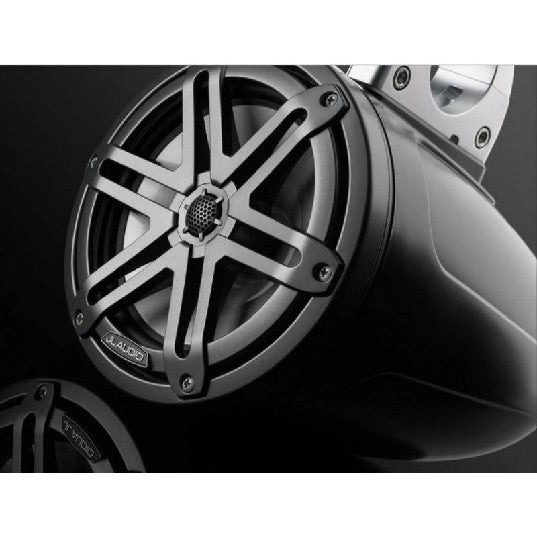 JL Audio M3-770ETXV3-SB-S-GM - 7.7" Tower Speakers, Satin Black Enclosure, Gunmetal Sport Grille, PAIR