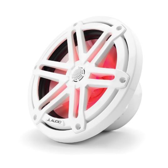 JL Audio M3-770X-S-GW-I - 7.7" Marine Speakers, Sport Grille, Gloss White, RGB LED, PAIR