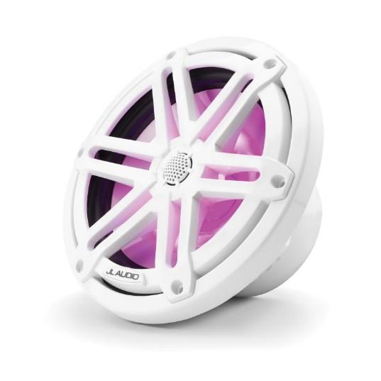 JL Audio M3-770X-S-GW-I - 7.7" Marine Speakers, Sport Grille, Gloss White, RGB LED, PAIR