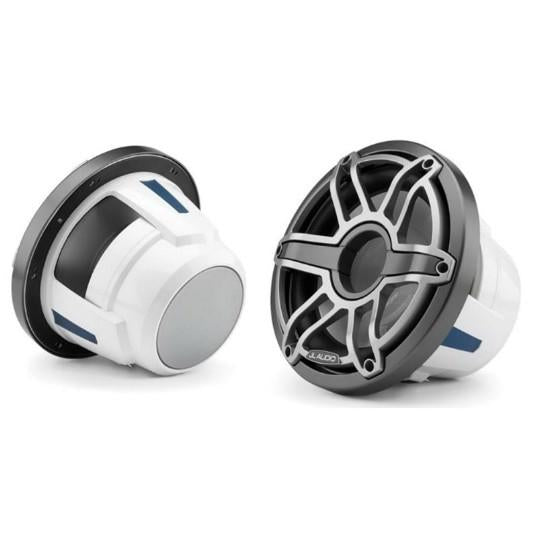 JL Audio M6-10W-S-GMTI-4 - 10" Marine Subwoofer Driver, Grey Metallic Trim Ring, Titanium Sport Grille, 4O