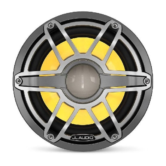 JL Audio M6-10W-S-GMTI-4 - Marine Subwoofer 10" with LED and Titanium Sport Grille, 4 O