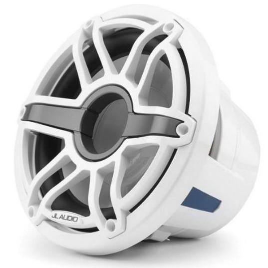 JL Audio M6-10W-S-GWGW-4 - 10" Marine Subwoofer Driver, Gloss Trim Ring and White Sport Grille, 4 O