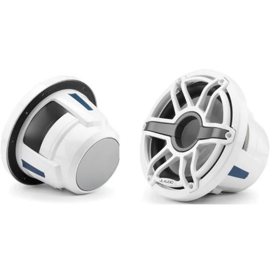 JL Audio M6-10W-S-GWGW-4 - 10" Marine Subwoofer Driver, Gloss Trim Ring and White Sport Grille, 4 O