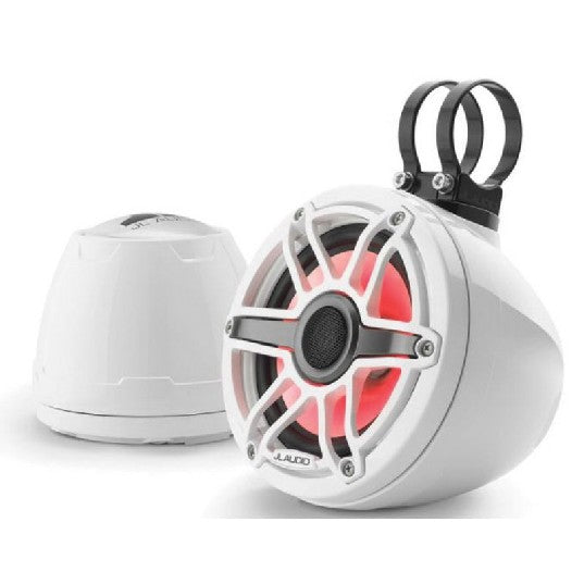 JL Audio M6-650VEX-GW-S-GWGW-I - 6.5" VEX Tower Speakers, Gloss White Enclosure & Sport Grill, RGB LED