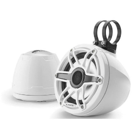 JL Audio M6-650VEX-GW-S-GWGW-I - 6.5" VEX Tower Speakers, Gloss White Enclosure & Sport Grill, RGB LED