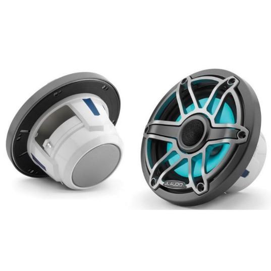JL Audio M6-650X-S-GMTI-I - 6.5" Marine Speakers, Sport Grille, Gunmetal Trim, Titanium Grille, ILLUM