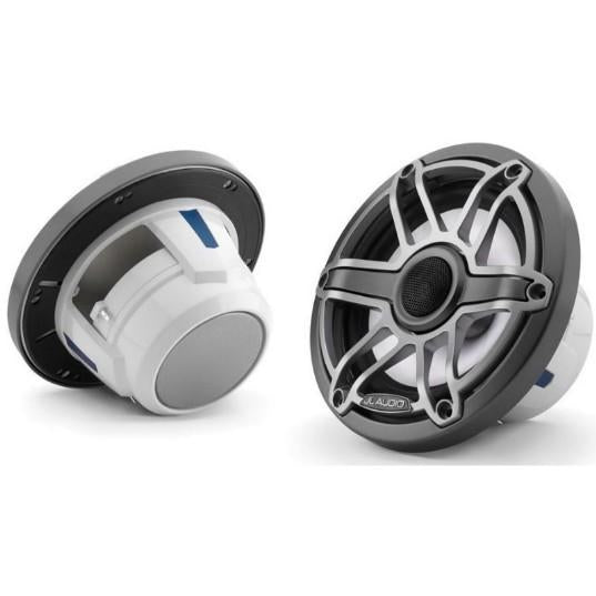 JL Audio M6-650X-S-GMTI - 6.5" Marine Speakers, Sport Grille, Gunmetal Trim, Titanium Grille