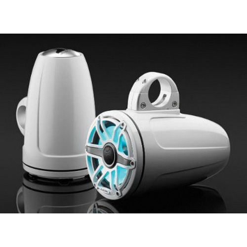 JL Audio M6-770ETXV3-GW-S-GWGW-I - 7.7" Tower Speakers, Gloss White Sport Grille, RGB LED, PAIR