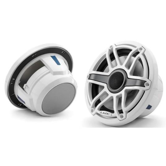 JL Audio M6-770X-S-GWGW - 7.7" Marine Speakers, Sport Grille, Gloss White Trim Ring, Gloss White Grille