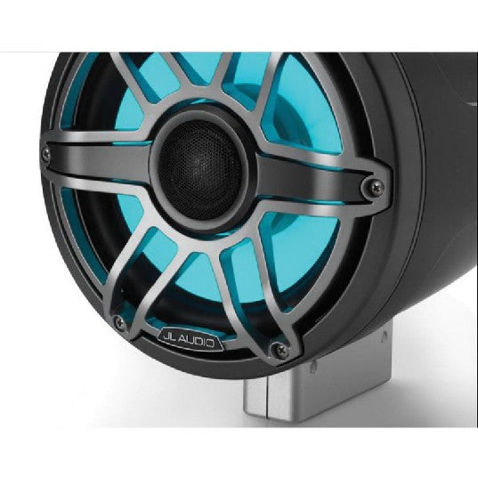 JL Audio M6-880ETXV3-SB-S-GMTI-I - 8.8" Tower Speakers, Satin Black, Gunmetal Sport Grille, RGB LED, PAIR
