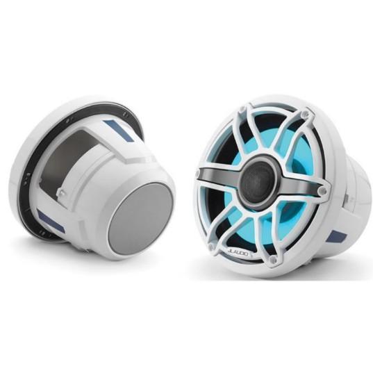 JL Audio M6-880X-S-GWGW-I - 8.8" Marine Speakers ,Gloss White Sport Grille & Trim, RGB LED