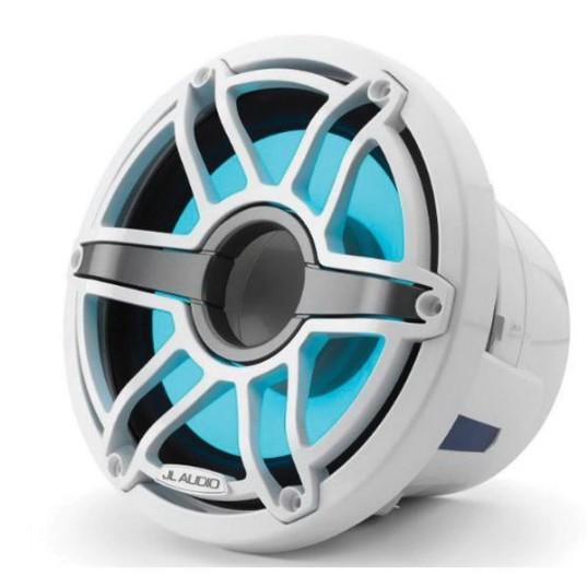 JL Audio M6-8IB-S-GWGW-I-4 - 8" Marine Subwoofer (200W, 4 ohm), Infinite Baffle, Sport Grille, RGB LED