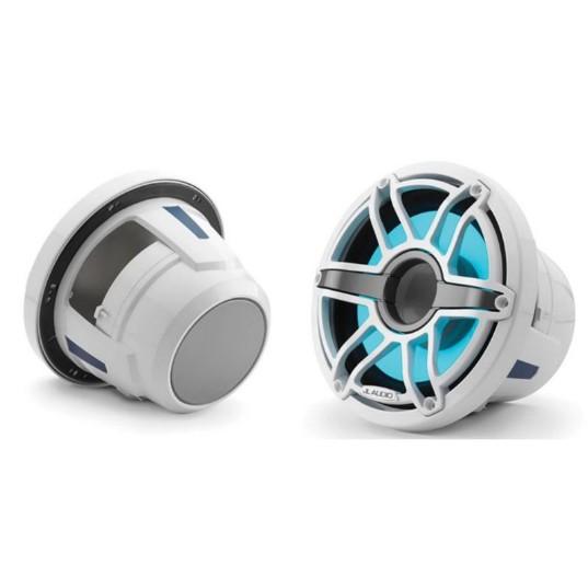 JL Audio M6-8IB-S-GWGW-I-4 - 8" Marine Subwoofer (200W, 4 ohm), Infinite Baffle, Sport Grille, RGB LED
